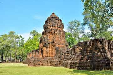 Prasat Mueang Sing Historical Park, Remains buildings of the ancient Khmer style temple attraction famous cultural in Sai Yok District, Kanchanaburi Province, Thailand