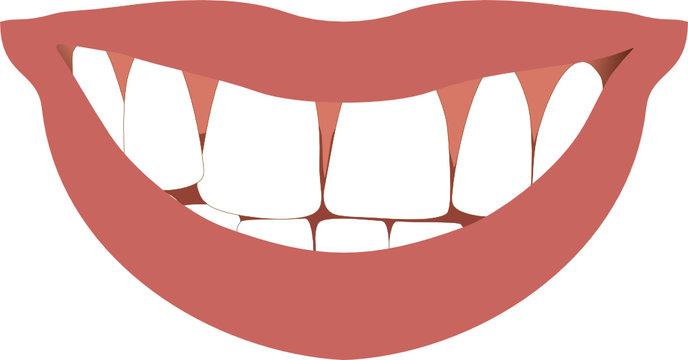 Mund mit weißen Zähnen