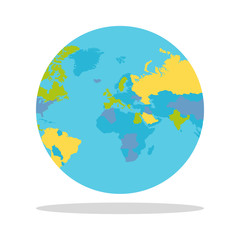 Planet Earth with Countries Vector Illustration.