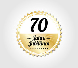 70 Jahre Jubiläum Modern Gold