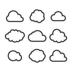 Cloud Icon Set. Vector