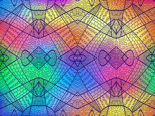 ZENTANGLE ORNAMENT RAINBOW BACKGROUND 3