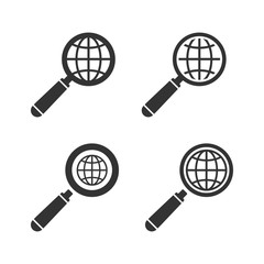 Earth Globe Emblem Set. Vector