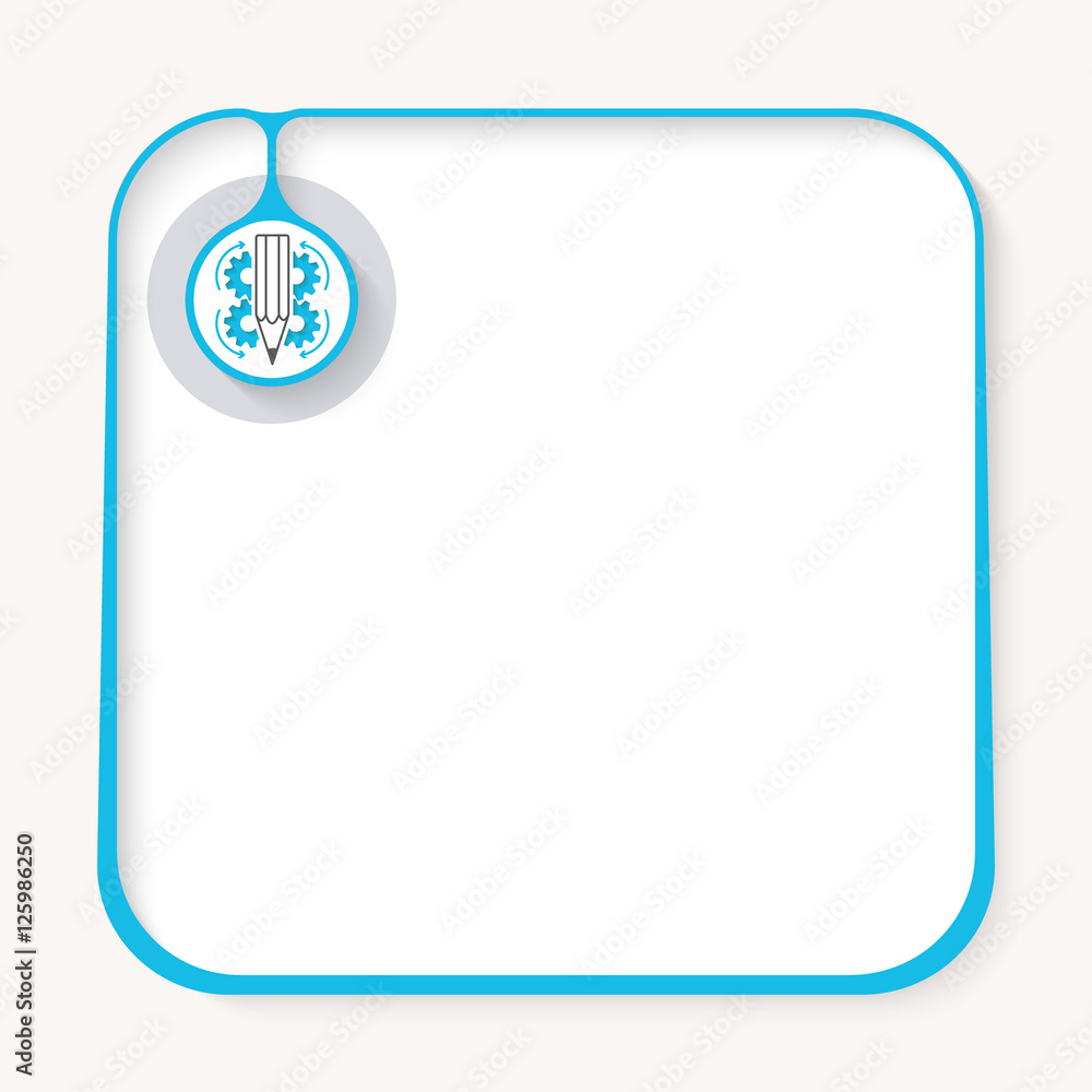 Poster text box for fill your text and with pencil and cogwheels