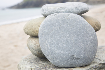 Round Stones on Beach