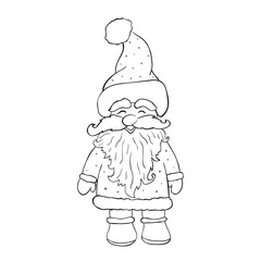 Santa Claus isolated on white background vector. Page for colori