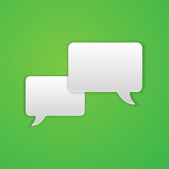 Naklejka premium Paper Cut Speech Bubble Background. Vector Illustration