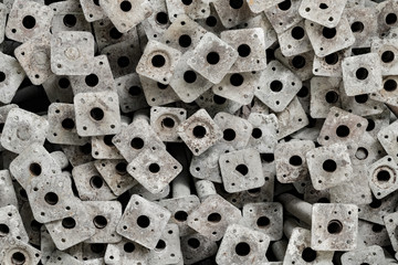 End view, scaffolding support plates, Bangkok, Thailand