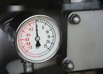 Vintage manometer of a fire truck
