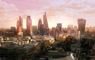 London view at sunset