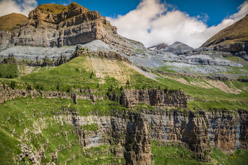 Mountains in the Pyrenees, Ordesa Valley National Park, Aragon,