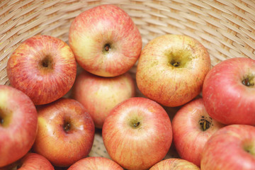 Apples in a straw basket