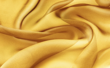 bright yellow  fabric with large folds abstract  background