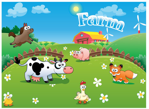 Vector illustration of Farm cartoon