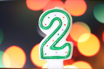 Obraz premium Number 2 candle