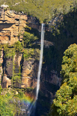 Fototapeta premium Govetts Leap Falls descending into the Grose Valley located with