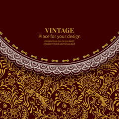 Retro background with lace