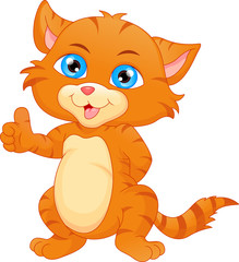 cute cat cartoon thumb up