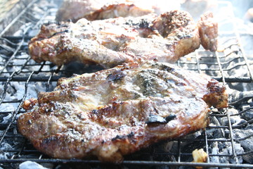 beef steak on the grill