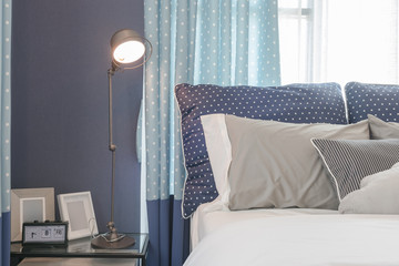 modern blue color tone bedroom interior design