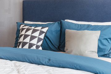 modern blue color tone bedroom