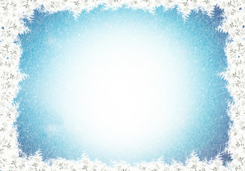 Christmas background with winter forest of Christmas trees