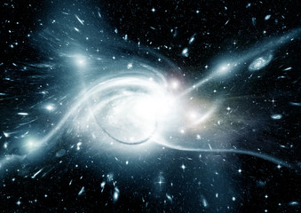 Naklejka premium Stars, dust and gas nebula in a far galaxy