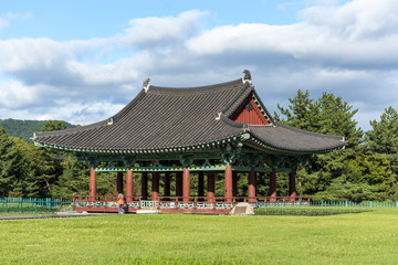 Fototapeta na wymiar The pavilions of Anapji Pond in Gyeongju - South Korea