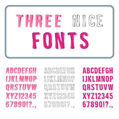 Hand Drawn Font Set. Alphabet with Digits. Vector