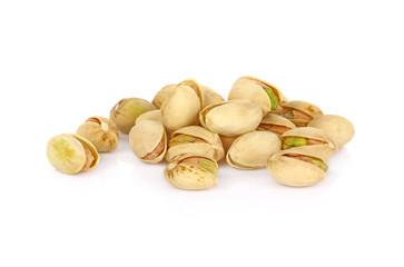 Pistachio nuts. Isolated on a white background