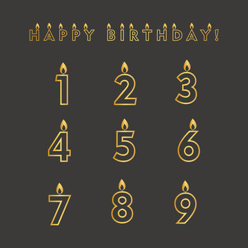 Illustration of Number-Shaped Birthday Candles