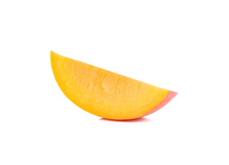 Ripe mango isolated on the white background