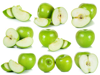 Green apple isolated on the white background