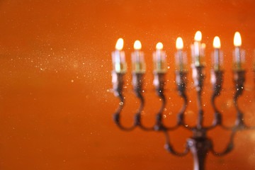 Obraz premium abstract and blurry image of jewish holiday Hanukkah
