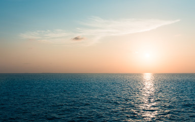 Maldives. Impressive pictures of nature. Sunset over the Indian Ocean.