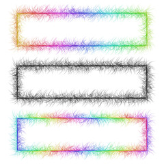 Obraz premium Colorful and monochrome sketch banner frame set