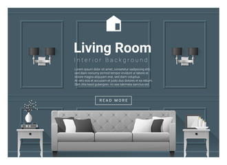 Living room Interior background , vector, illustration