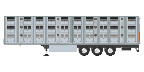 Isolated cattle trailer on a white background. Vector illustration