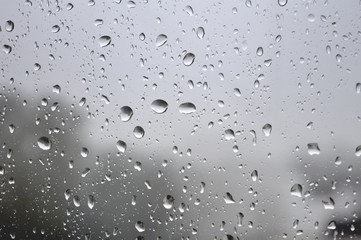 Drops of rain on the window