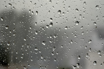 Drops of rain on the window