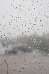 Drops of rain on the window