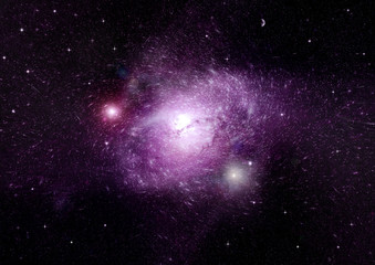 Stars, dust and gas nebula in a far galaxy