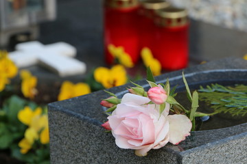 At the cemetery, am Friedhof, Grabpflege, Trauer