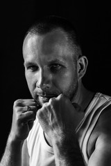 Attractive guy close-up portrait