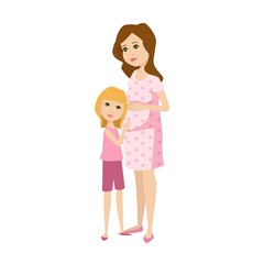Young pregnant woman character vector