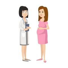 Young pregnant woman character vector