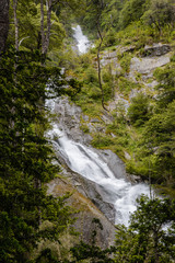 Fototapeta na wymiar Trufulco waterfall in Huerquehue national park, Chile