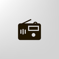 Radio icon vector, clip art. Also useful as logo, web UI element, symbol, graphic image, silhouette and illustration.
