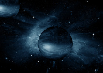 Obraz premium Stars, dust and gas nebula in a far galaxy