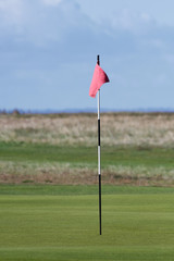 Red golf flag